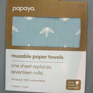Papaya Light Blue Reusable Paper Towels